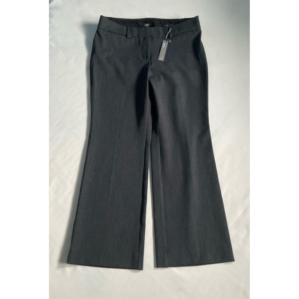 Loft Curvy Trousers Womens 12 Charcoal Gray Dress Pants Work Office Casual